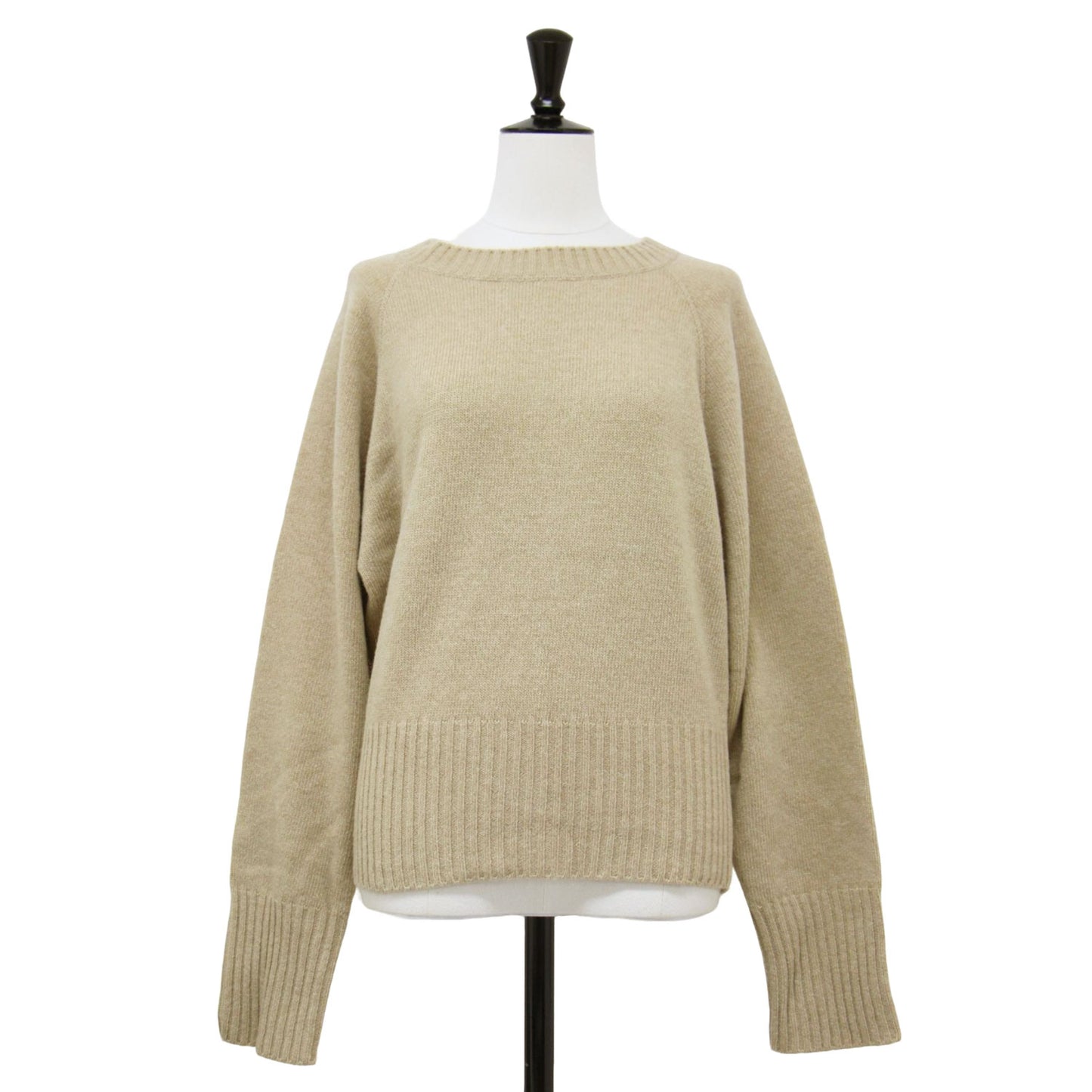 ウール クルーネック プルオーバー ニット / セーター 長袖 ラグランスリーブ