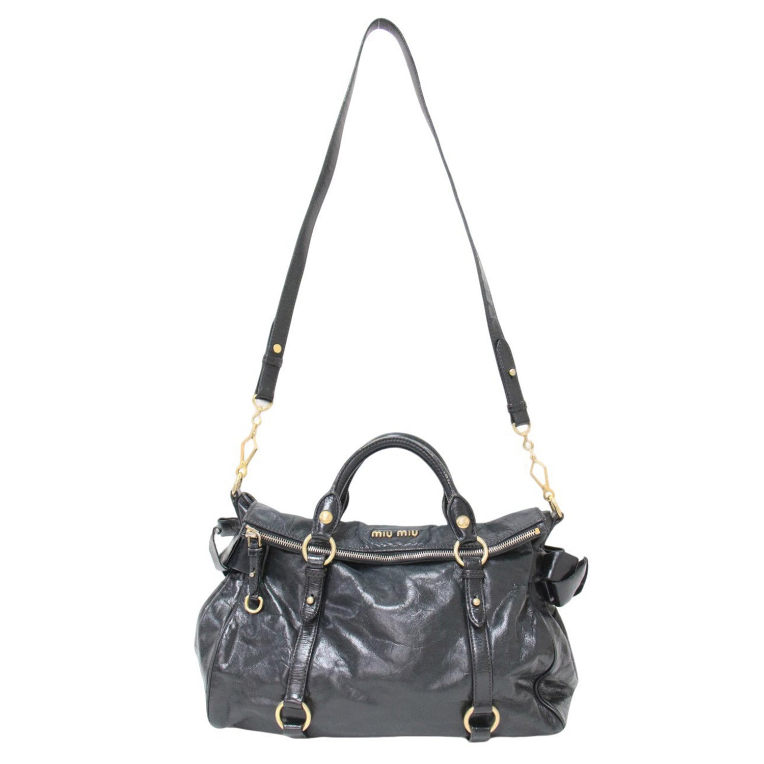 MIUMIU (ミュウミュウ) レザー 2WAY ハンドバッグ ヴィッテロ ラックス 