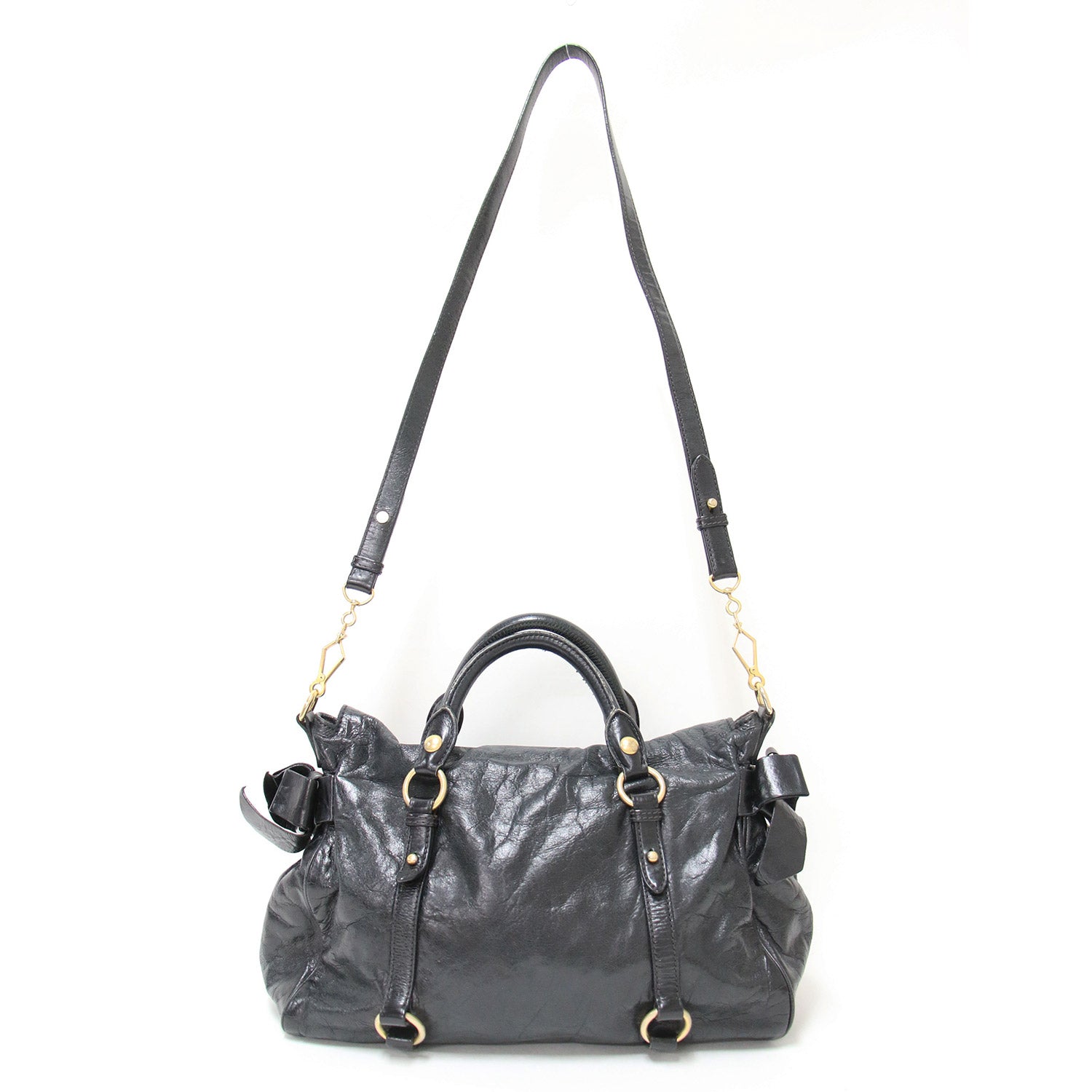 miumiu ヴィッテロラックス ハンドバッグ ショルダーバッグ レザー