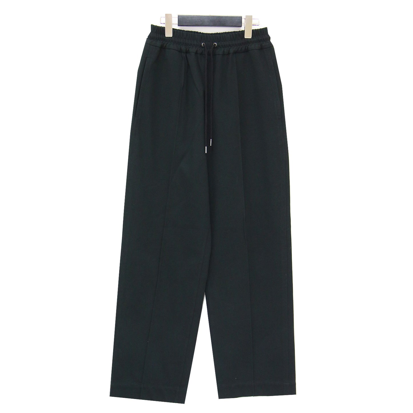 TRACK BOY PANTS / センターピンタック ストレート イージーパンツ ストレッチ素材 ハイウエスト