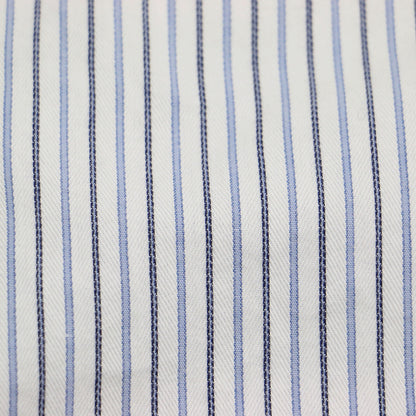 フリル ネック シャツ / FRILL NECK SHIRT ブラウス スタンドカラー 長袖 ストライプ コットン