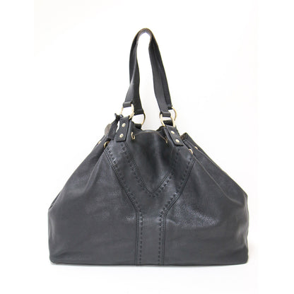 レザー リバーシブル トートバッグ / ショルダー 肩掛け メタリック 巾着型