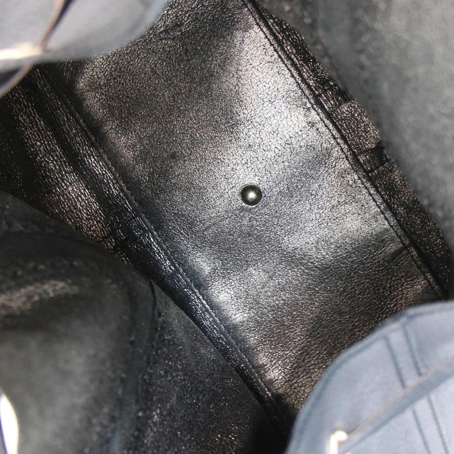 レザー リバーシブル トートバッグ / ショルダー 肩掛け メタリック 巾着型