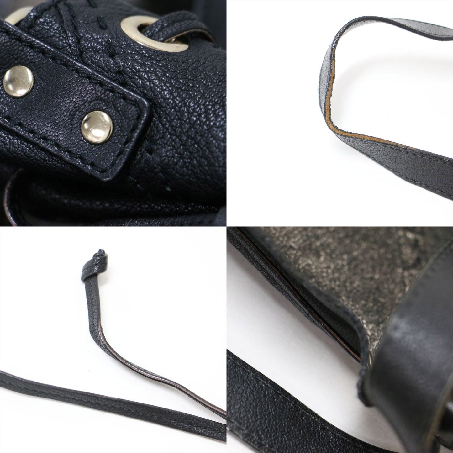 レザー リバーシブル トートバッグ / ショルダー 肩掛け メタリック 巾着型