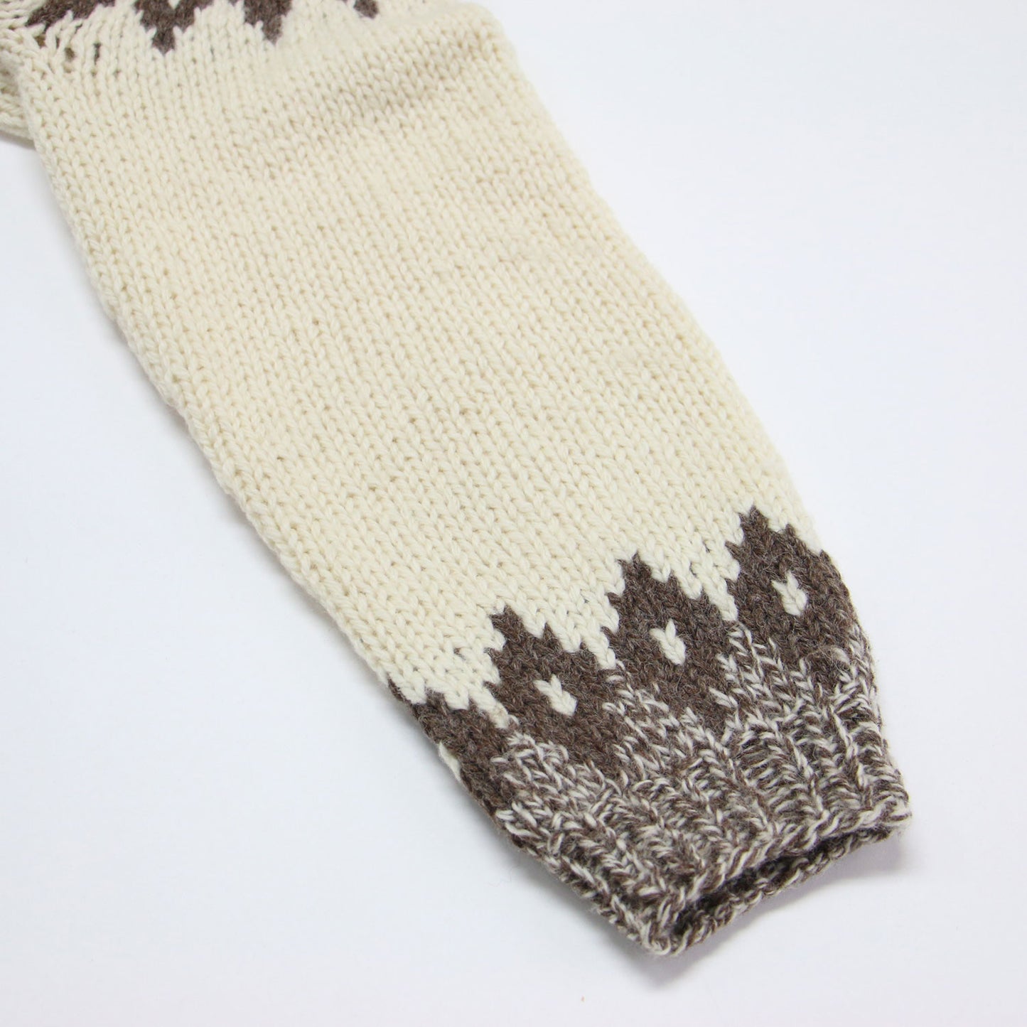 ノルディック柄 ウール カーディガン / ニット ハイネック 長袖 ローゲージ