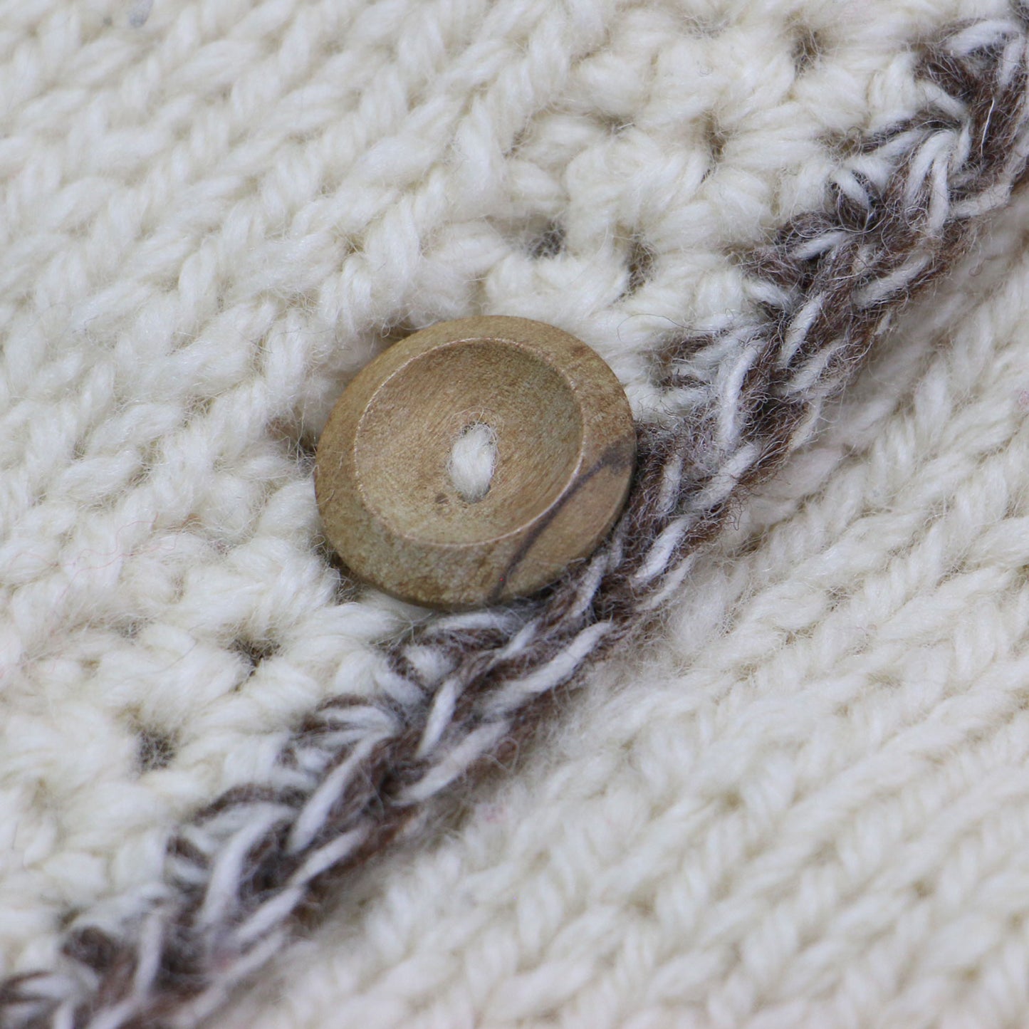 ノルディック柄 ウール カーディガン / ニット ハイネック 長袖 ローゲージ