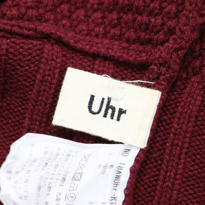 ボリュームスリーブ プルオーバー ニット / 長袖 クルーネック カシュクール 前後2WAY ウール