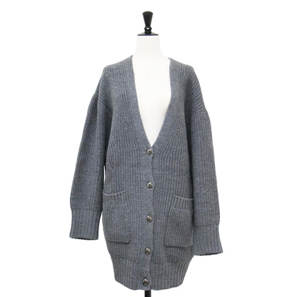 22秋冬 カーヴィーフォルム カーディガン / ニット ミドル丈 長袖 Vネック ウール