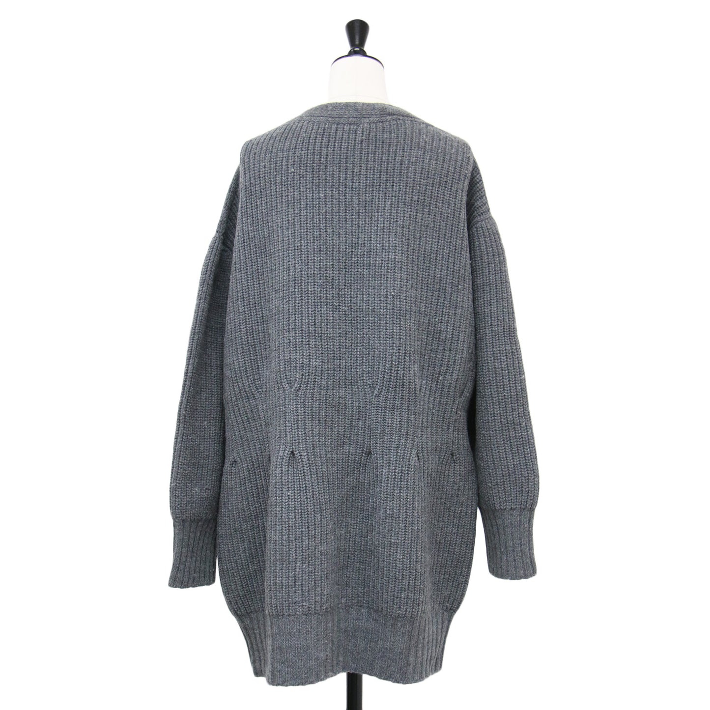 22秋冬 カーヴィーフォルム カーディガン / ニット ミドル丈 長袖 Vネック ウール