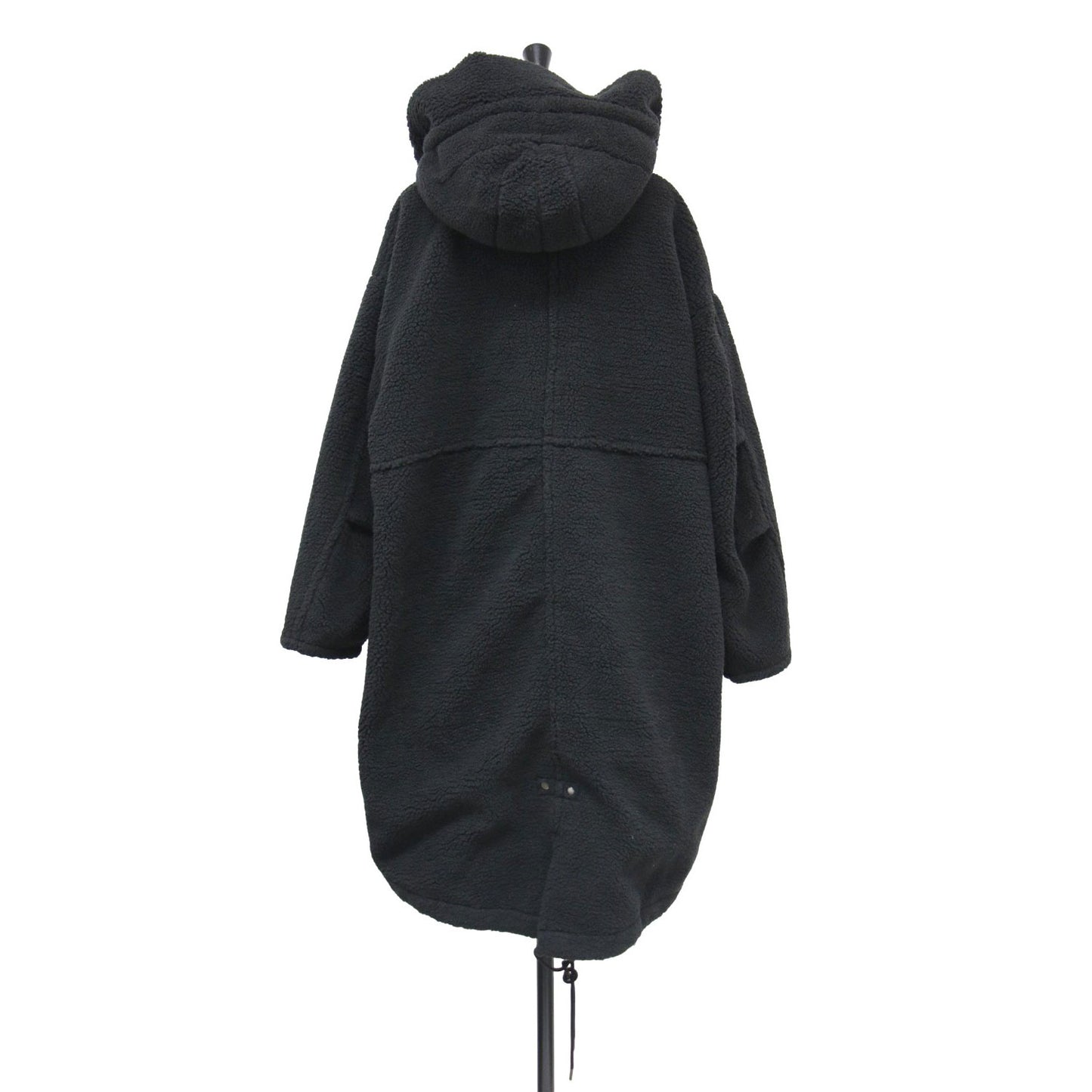 24秋冬 ボア フード コート / モッズコート ロング ジップアップ オーバーサイズ フリース