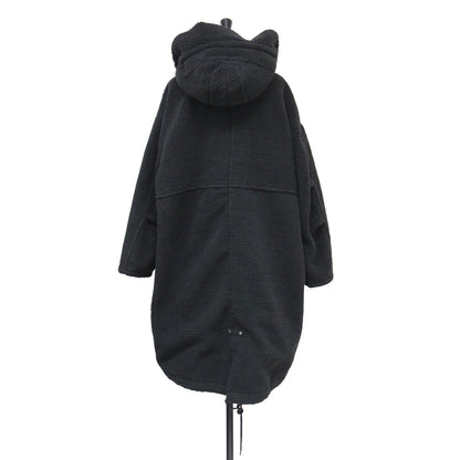 24秋冬 ボア フード コート / モッズコート ロング ジップアップ オーバーサイズ フリース