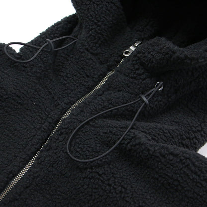 24秋冬 ボア フード コート / モッズコート ロング ジップアップ オーバーサイズ フリース