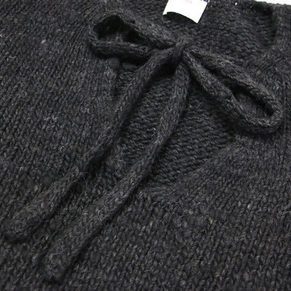 24秋冬 ウール ローゲージ ニット ワンピース / プルオーバー Vネック ミディ丈 長袖 オーバーサイズ