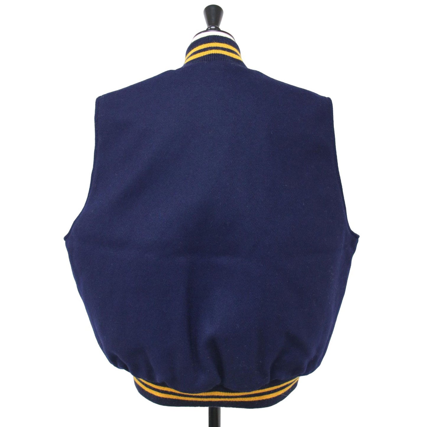 ウール ヴァ―シティ ベスト / リブ 配色 ライン スタジャン VARSITY VEST