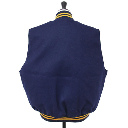 ウール ヴァ―シティ ベスト / リブ 配色 ライン スタジャン VARSITY VEST
