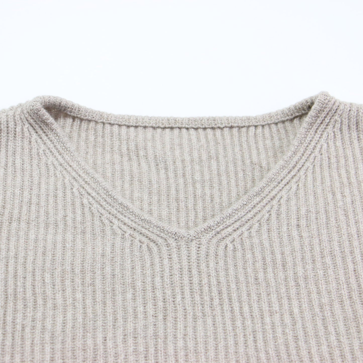 22秋冬 ウール セーブル カシミヤ Vネック プルオーバー / ニット 長袖