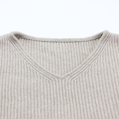 22秋冬 ウール セーブル カシミヤ Vネック プルオーバー / ニット 長袖