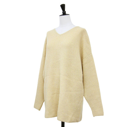 ウール セーブル カシミヤ Vネック プルオーバー / ニット 長袖 ドロップショルダー