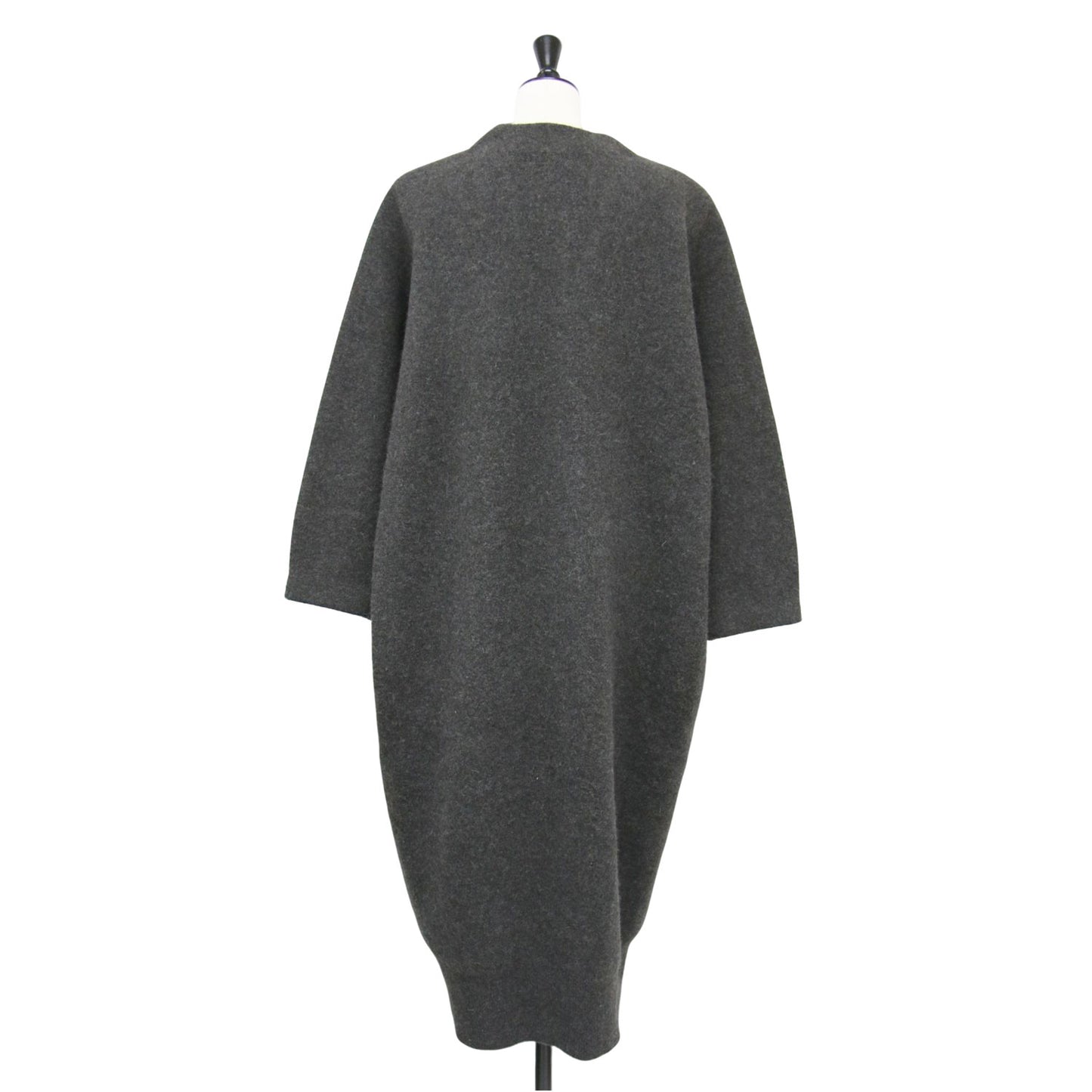 RIAM 24秋冬 アンゴラ ミックス ニット コート / ロング ノーカラー Vネック ウール