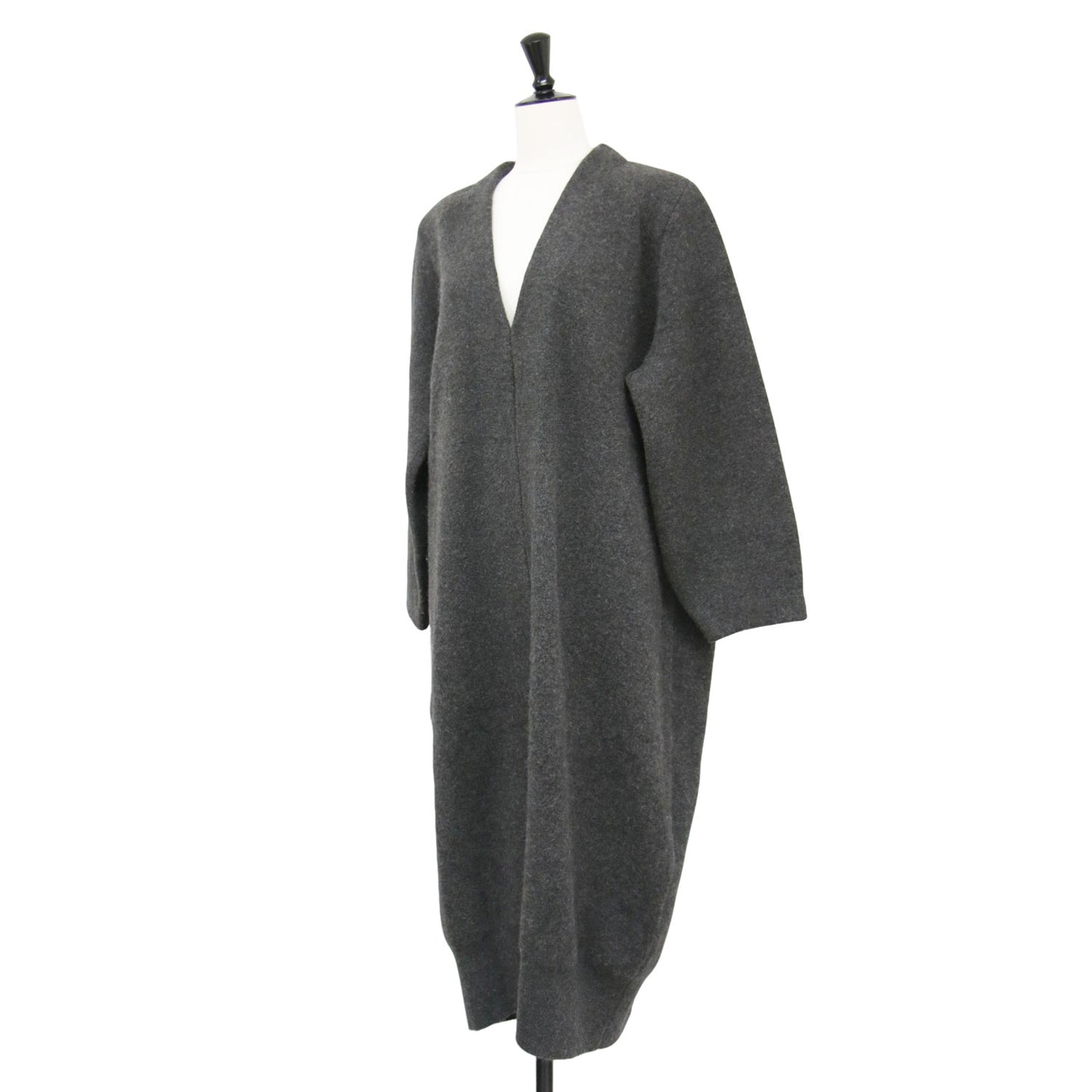 RIAM 24秋冬 アンゴラ ミックス ニット コート / ロング ノーカラー Vネック ウール