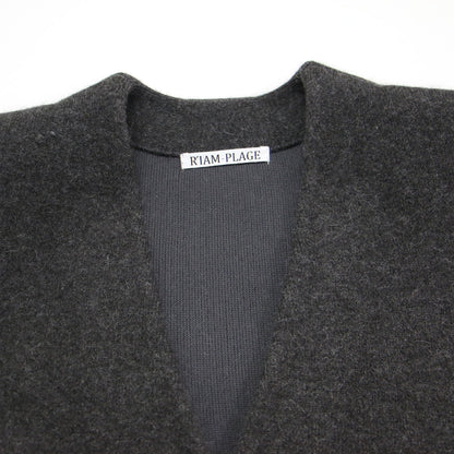RIAM 24秋冬 アンゴラ ミックス ニット コート / ロング ノーカラー Vネック ウール