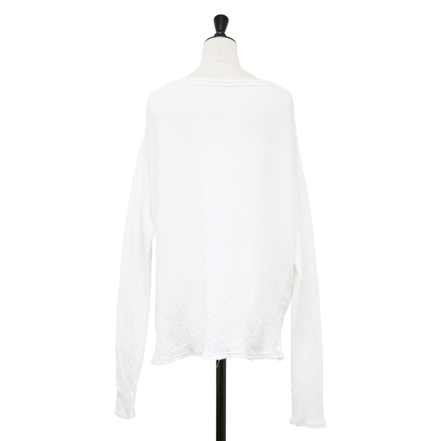 ダブルガーゼ ロンT / Tシャツ カットソー 長袖 ボートネック カットオフ コットン