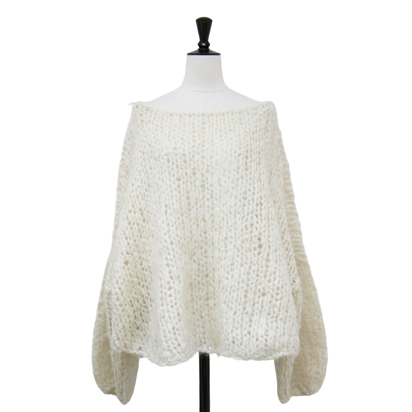 22秋冬 ハンドニット ジャンボタム ニット / HAND KNIT 長袖 ラウンドネック ワイド モヘヤ ウール