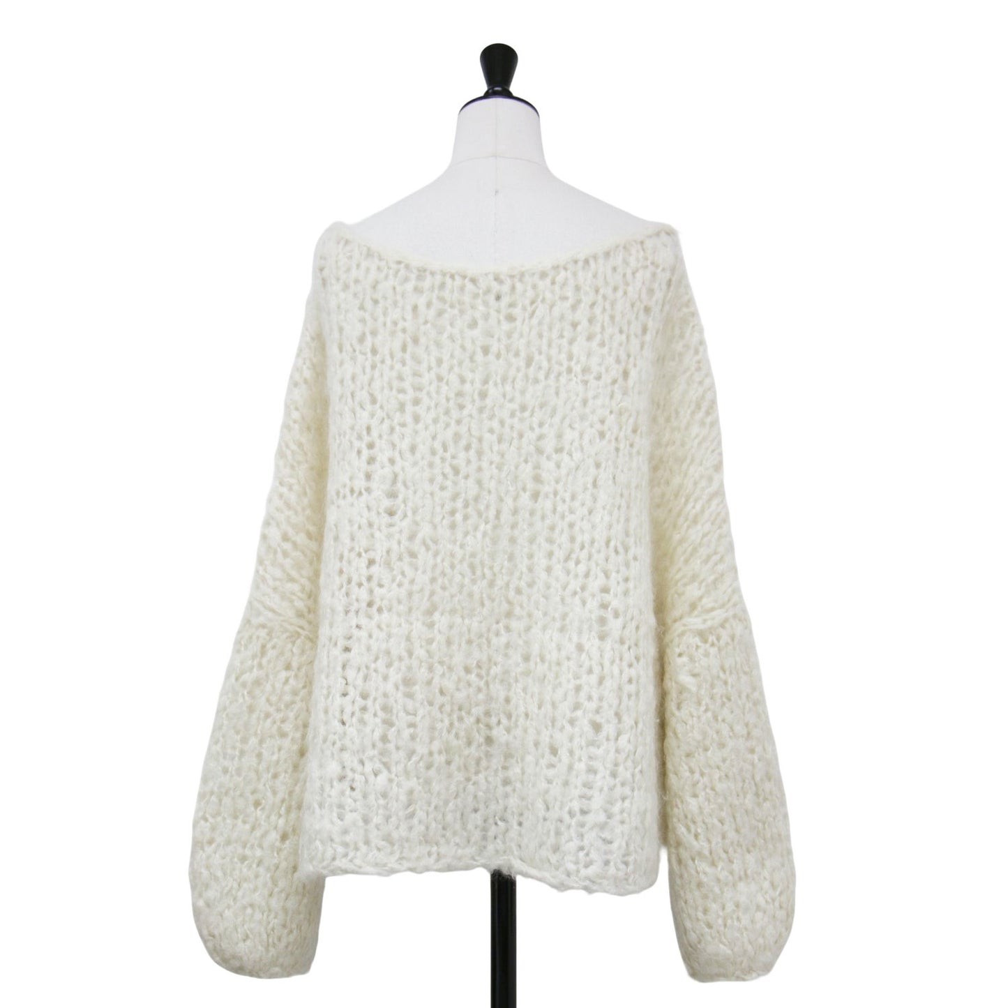 22秋冬 ハンドニット ジャンボタム ニット / HAND KNIT 長袖 ラウンドネック ワイド モヘヤ ウール