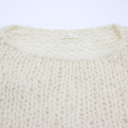 22秋冬 ハンドニット ジャンボタム ニット / HAND KNIT 長袖 ラウンドネック ワイド モヘヤ ウール