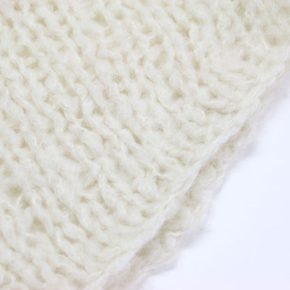 22秋冬 ハンドニット ジャンボタム ニット / HAND KNIT 長袖 ラウンドネック ワイド モヘヤ ウール