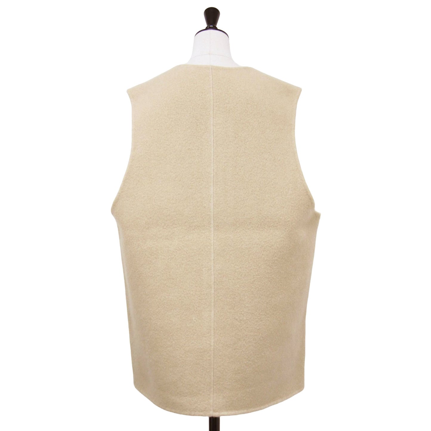 24秋冬 ウール アンゴラ リバー ベスト / brushed napping rever vest ミドル丈 クルーネック