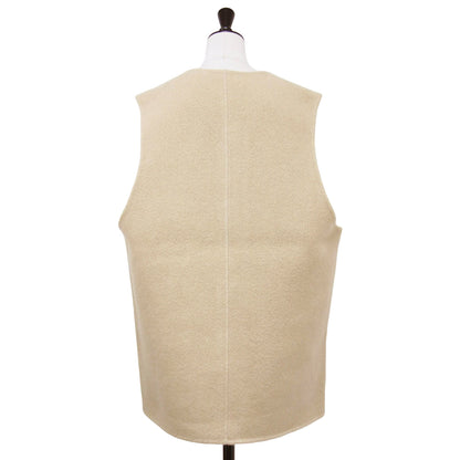24秋冬 ウール アンゴラ リバー ベスト / brushed napping rever vest ミドル丈 クルーネック