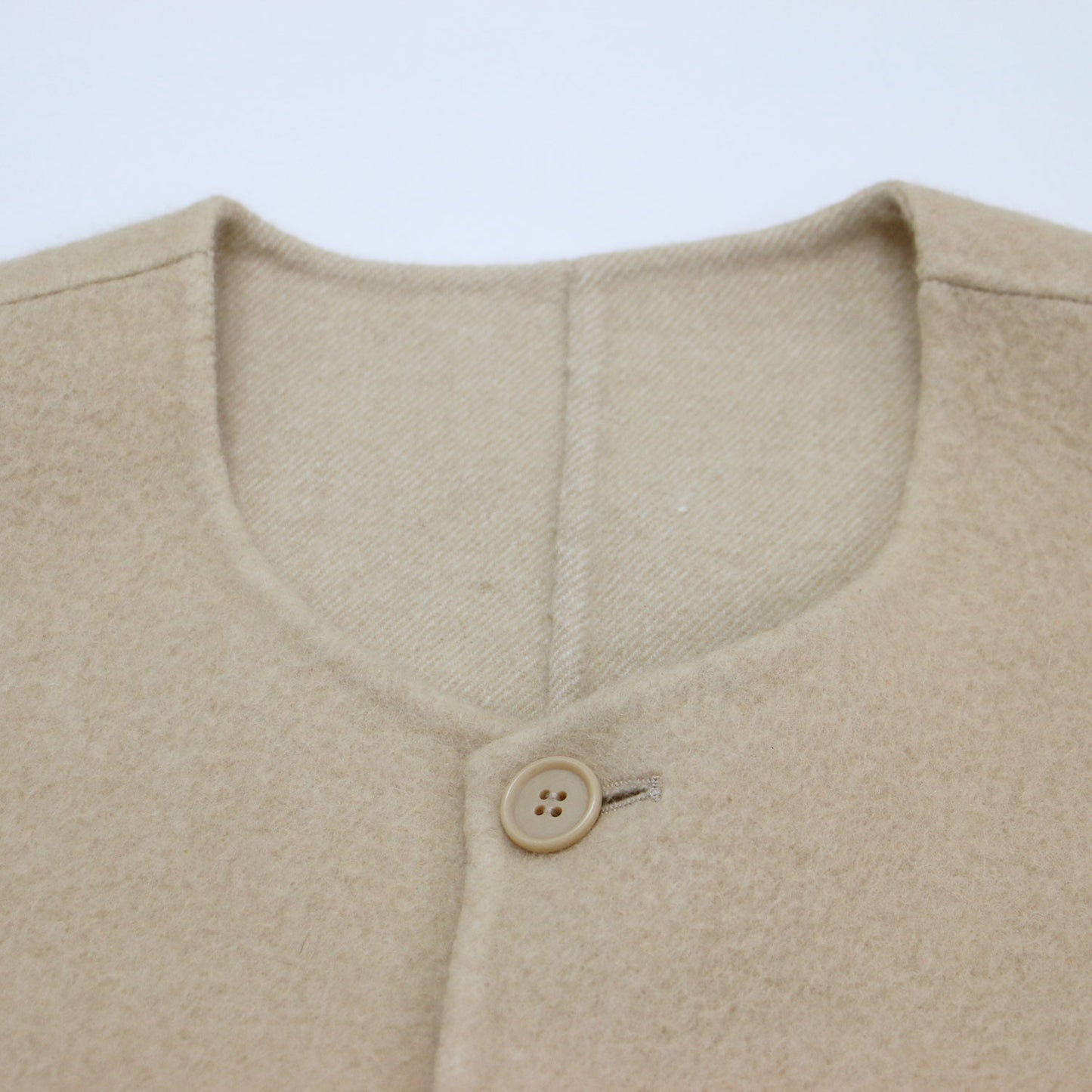 24秋冬 ウール アンゴラ リバー ベスト / brushed napping rever vest ミドル丈 クルーネック