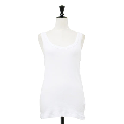 24春夏 リブ タンクトップ / カットソー ノースリーブ ラウンドネック コットン