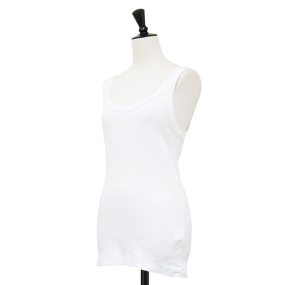 24春夏 リブ タンクトップ / カットソー ノースリーブ ラウンドネック コットン