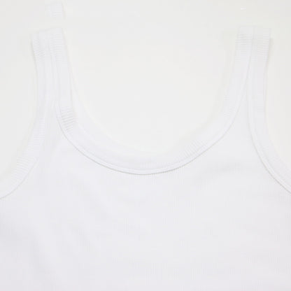 24春夏 リブ タンクトップ / カットソー ノースリーブ ラウンドネック コットン