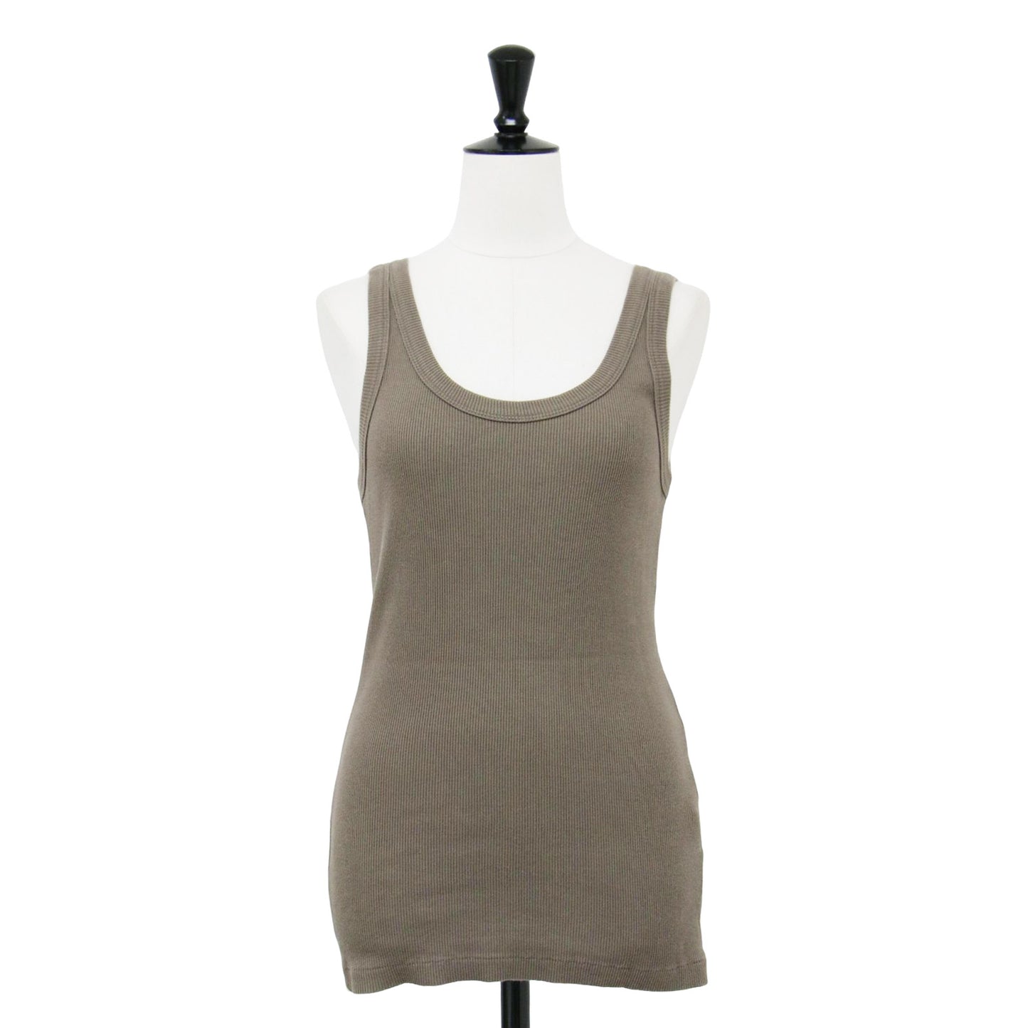 24春夏 リブ タンクトップ / カットソー ノースリーブ ラウンドネック コットン