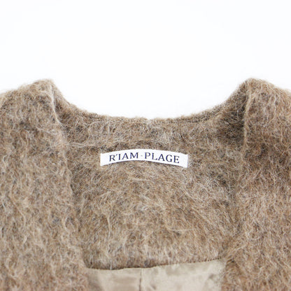 23秋冬 RIAM シャギー コート ジャケット / ショート丈 Vネック 長袖 ウール アルパカ モヘヤ