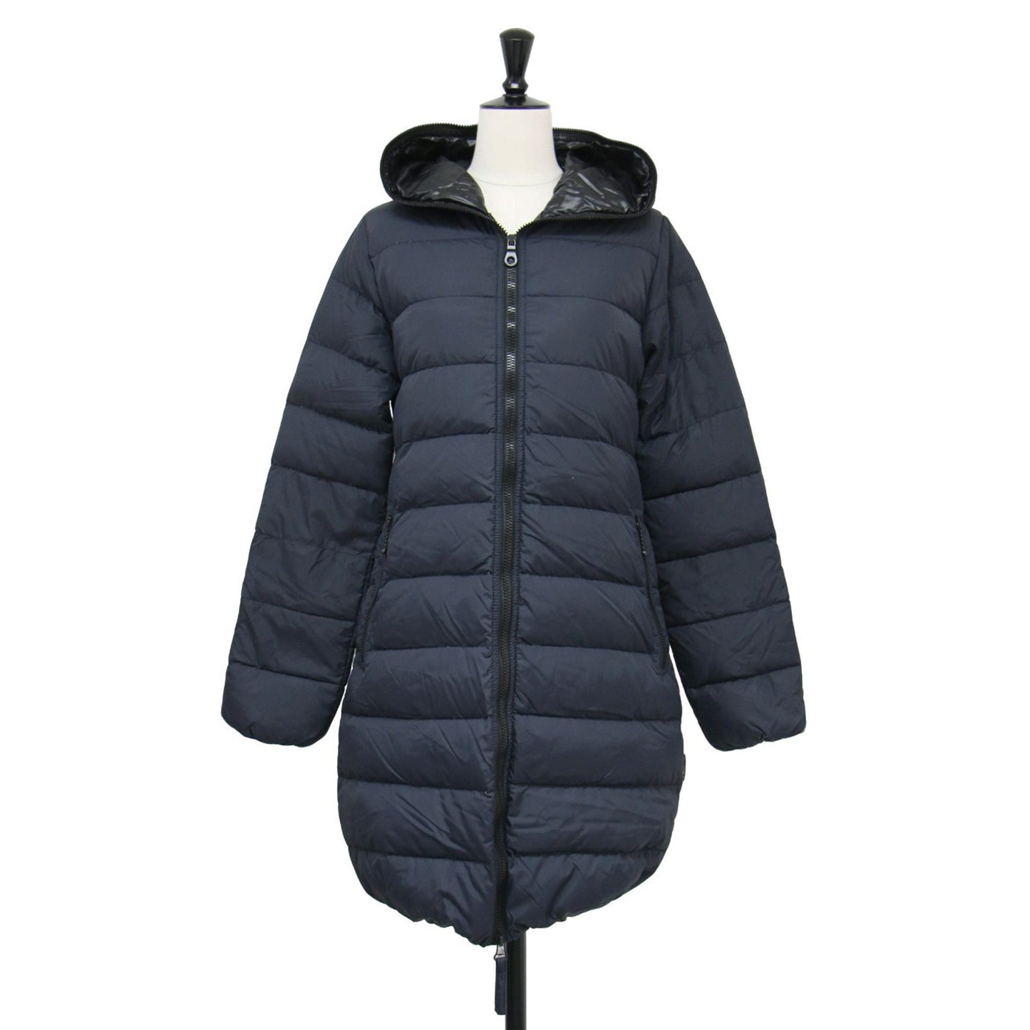 マット ナイロン ダウン コート / ACE MAT ミドル丈 ジップアップ フード付き