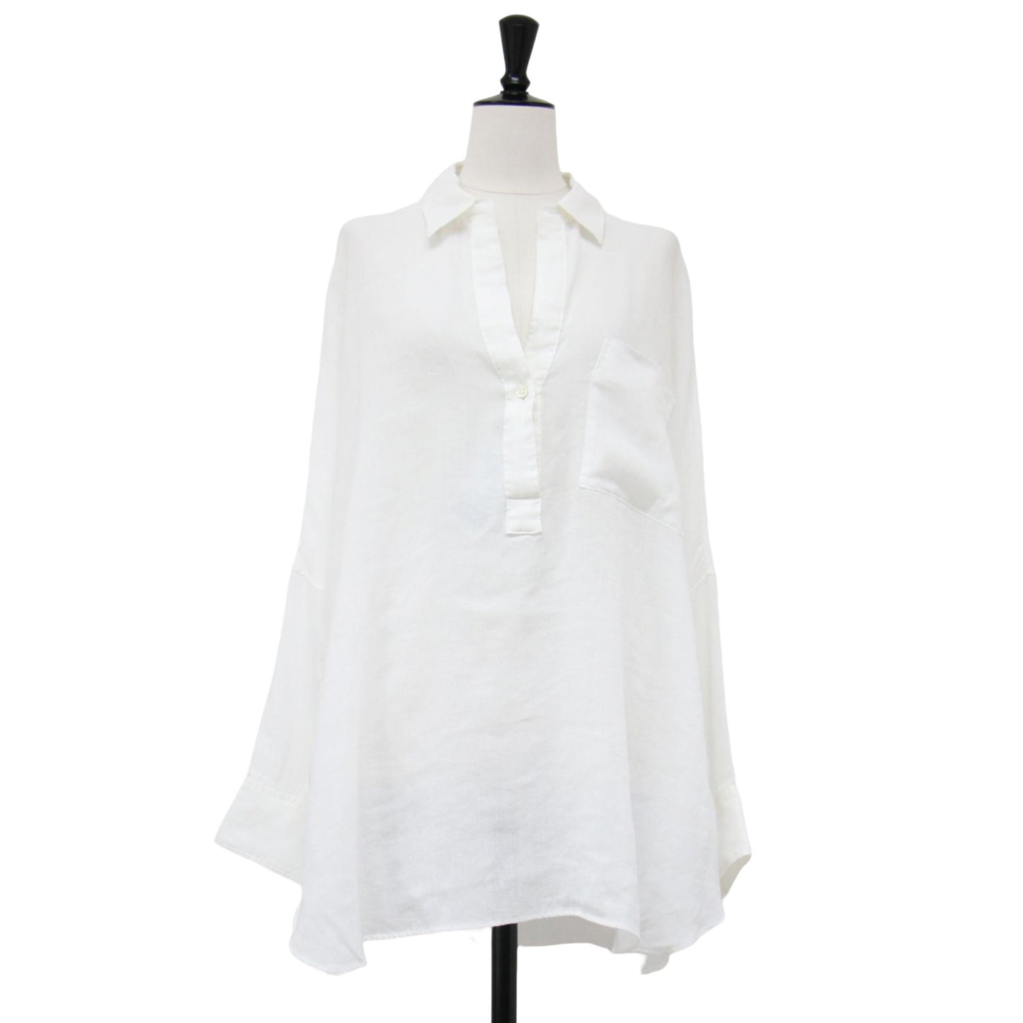 24春夏 ラミー リヨセル ルーズ ブラウス / RAMIE LYOCELL LOOSE シャツ 長袖 スキッパー