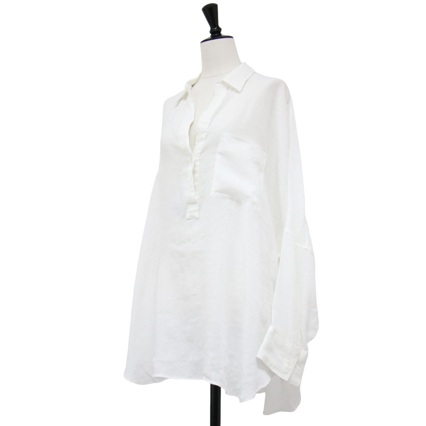 24春夏 ラミー リヨセル ルーズ ブラウス / RAMIE LYOCELL LOOSE シャツ 長袖 スキッパー