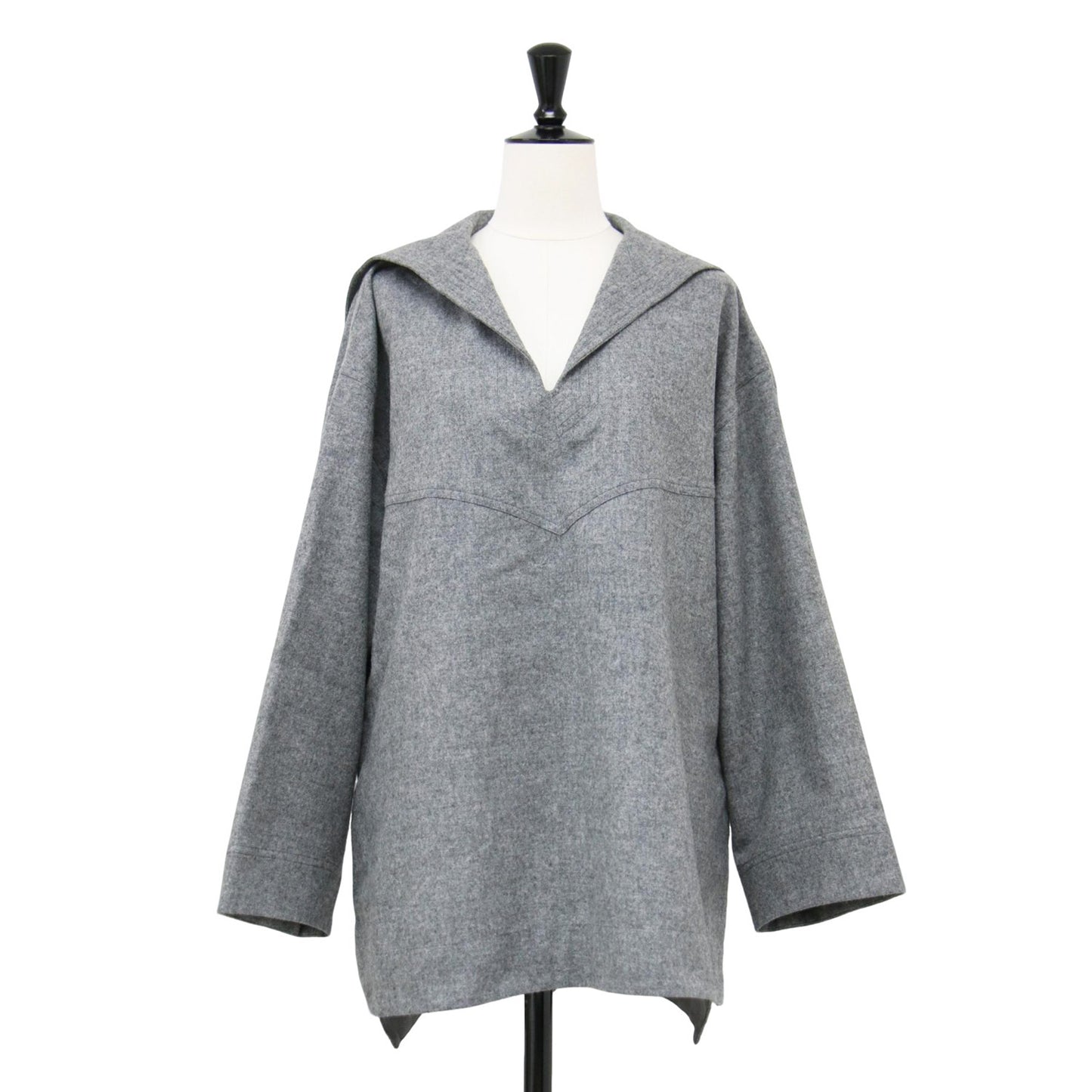 21秋冬 ウール セーラーカラー シャツ / Wool Sailor Collar Shirt ブラウス プルオーバー 長袖