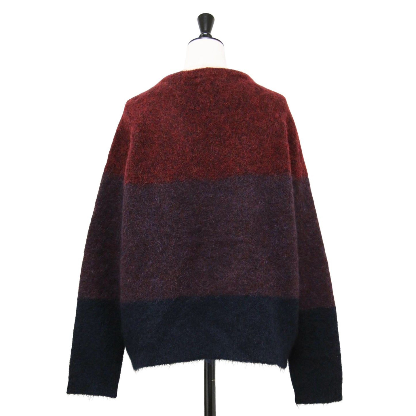 モヘア ボーダー クルーネック ニット / プルオーバー 長袖 配色 ウール