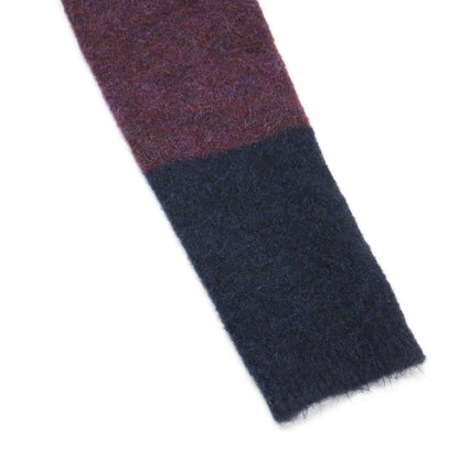 モヘア ボーダー クルーネック ニット / プルオーバー 長袖 配色 ウール