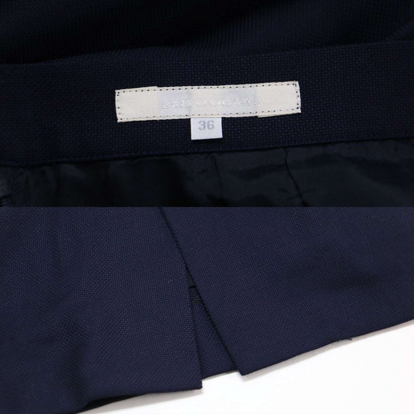 ジャケット スカート セットアップ / スーツ ノーカラー ミディ丈 タイト ウール