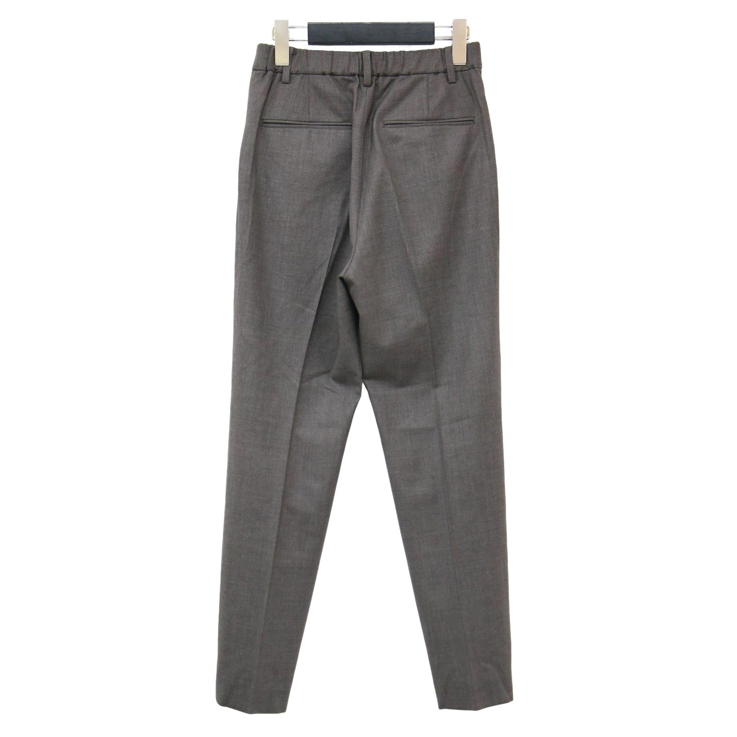 24秋冬 テーパード スリムパンツ / スラックス センタープレス クロップド丈 ストレッチ ウール