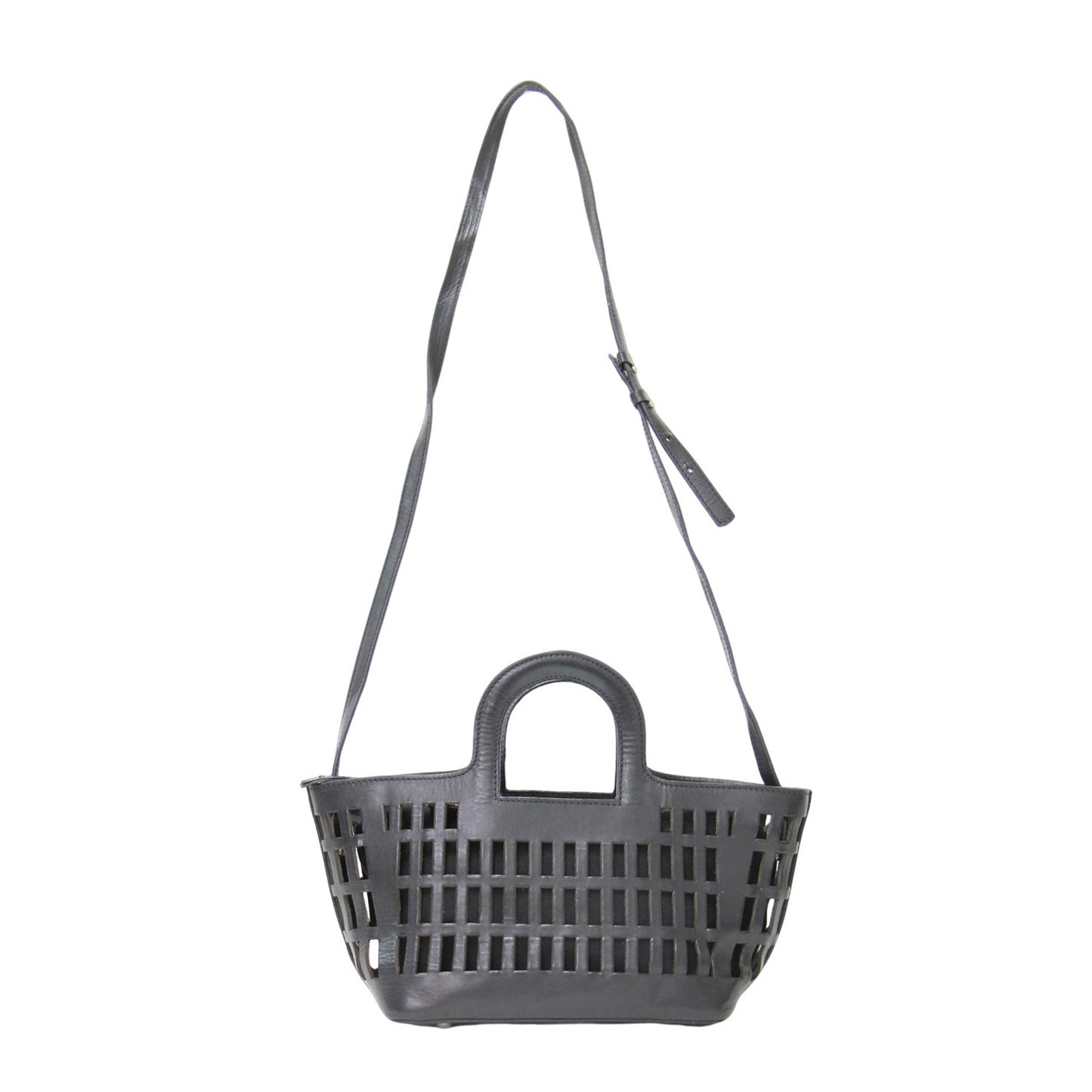 カウレザー メッシュ トートバッグ / ハンドバッグ ショルダー 2WAY ポーチ付き