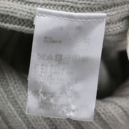 ウール カシミヤ リブ タートルネック ワンピース / 長袖 ミディ丈 ストレート ドロップショルダー スリット