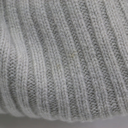 ウール カシミヤ リブ タートルネック ワンピース / 長袖 ミディ丈 ストレート ドロップショルダー スリット