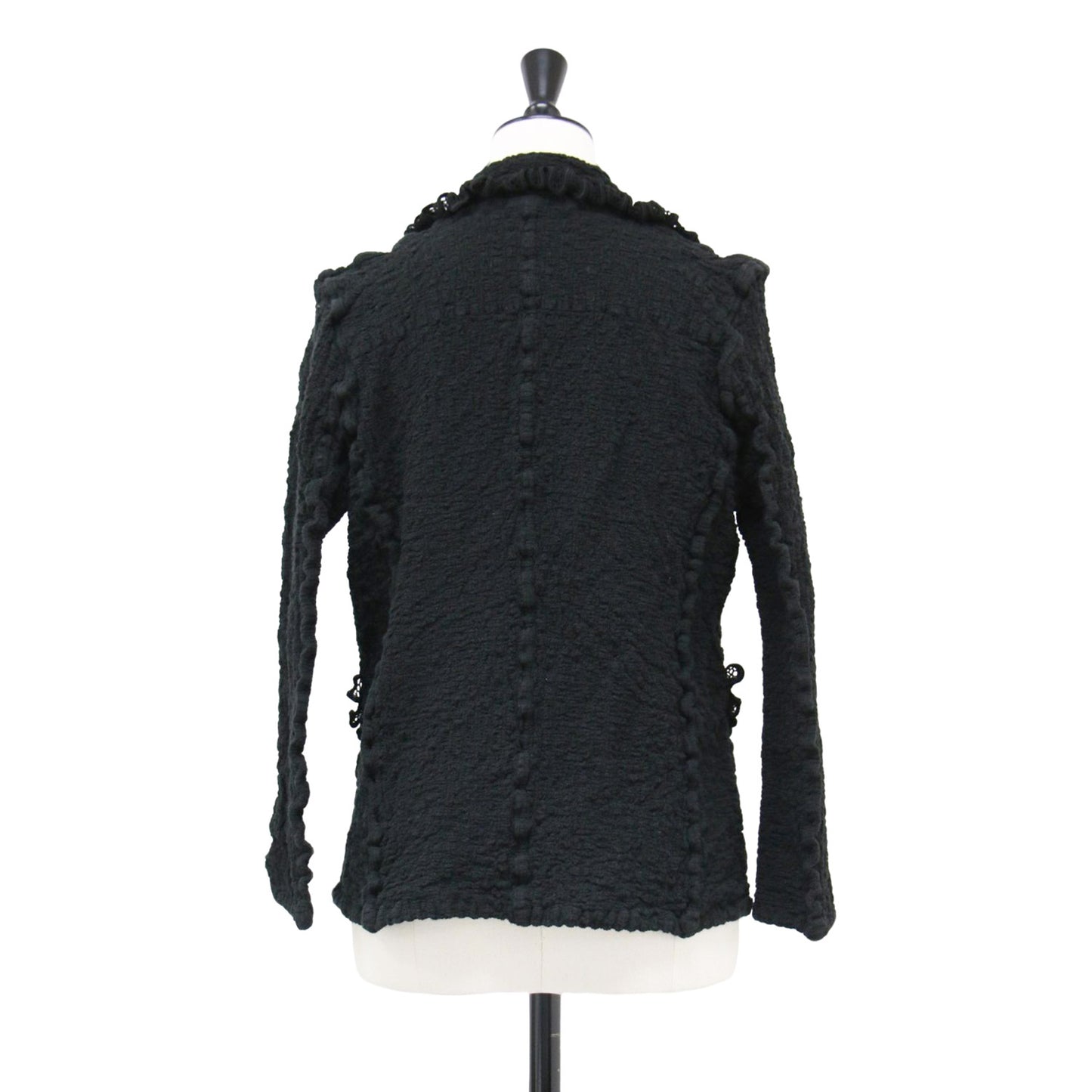 カリフラワー プリーツ テーラード ジャケット / フリル レース 長袖 シワ加工